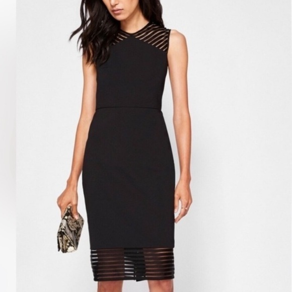 TED BAKER LUCETTE MESH‎ beautiful black cocktail dress bodycon
